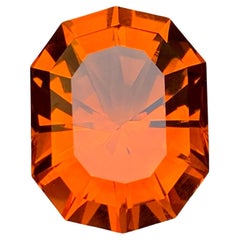 Rare Orange Certified Citrine Loose Gemstone 15.30 Ct Fancy Cut for Pendant