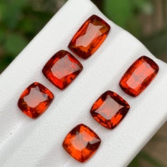 Deep Orange Natural Hessonite Garnet 11.55 Ct Cushion Cut Loose Gemstones Parcel