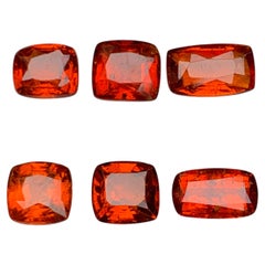 Deep Orange Natural Hessonite Garnet 11.55 Ct Cushion Cut Loose Gemstones Parcel