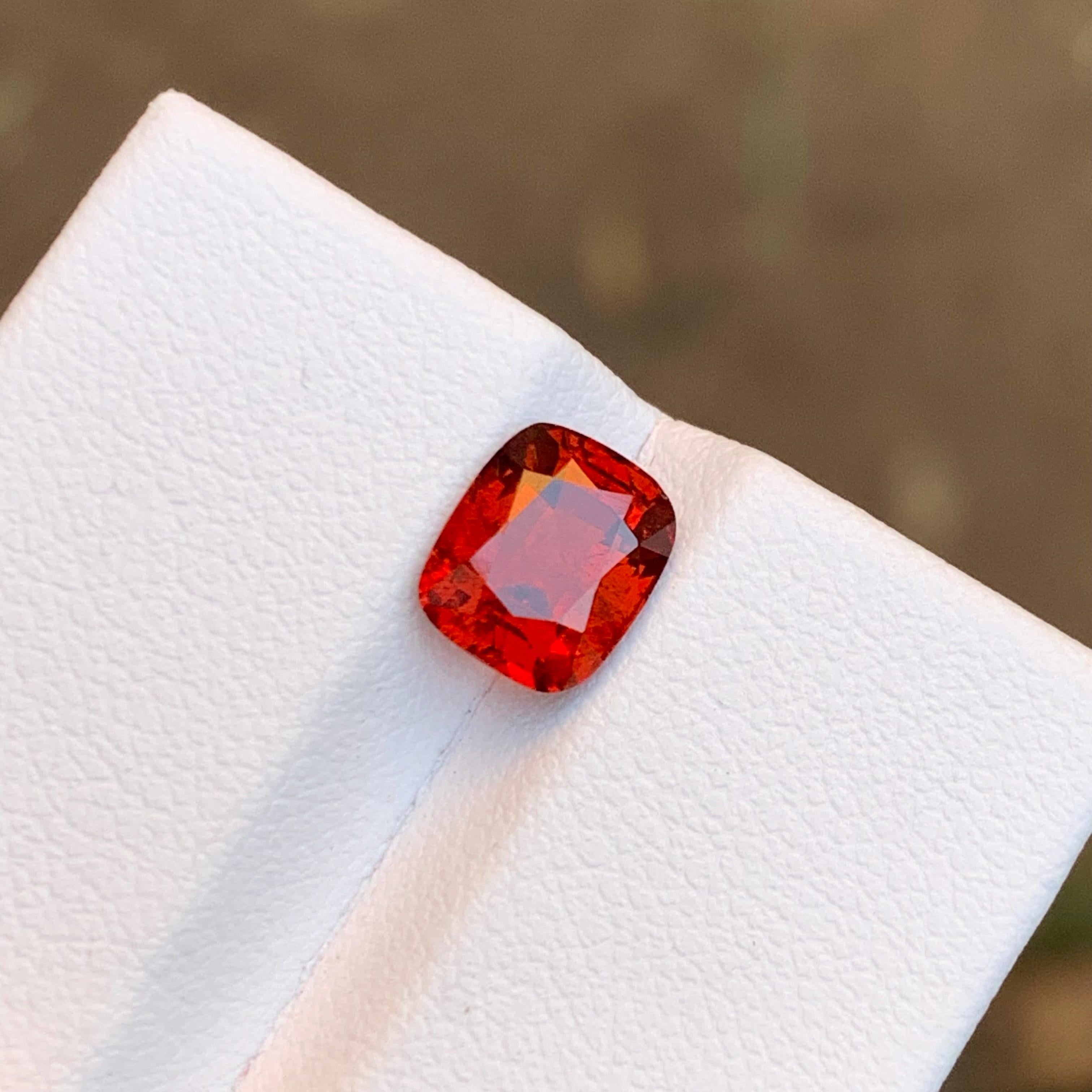 Elevate your jewelry creations with our Deep Orange Natural Spessartine/Mandarin Garnet Loose Gemstone. Meticulously crafted in a dazzling cushion cut design, this gemstone boasts a sparkling luster that captivates the eye. Its slightly included