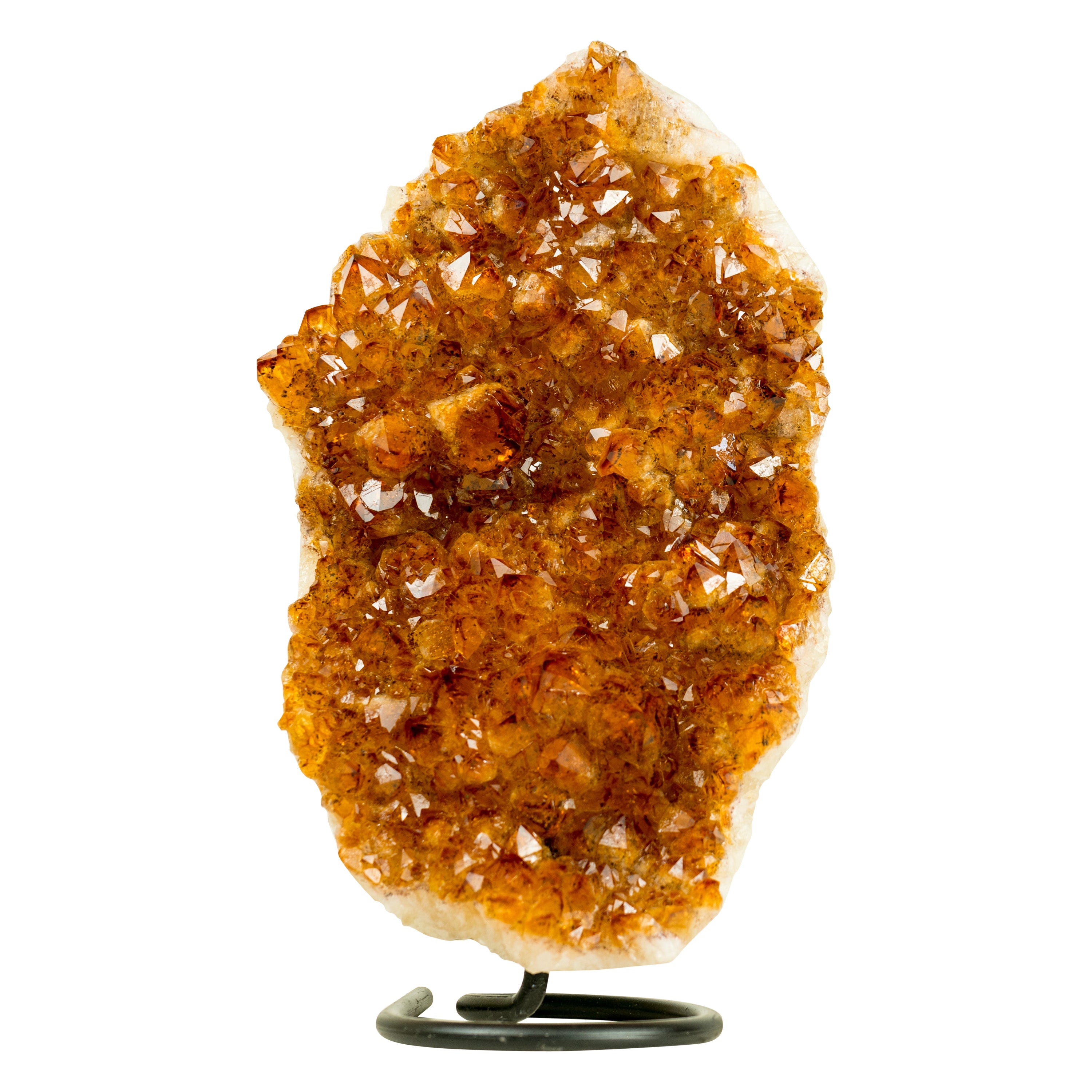 Deep Orange/Red Citrine Crystal Cluster on Stand
