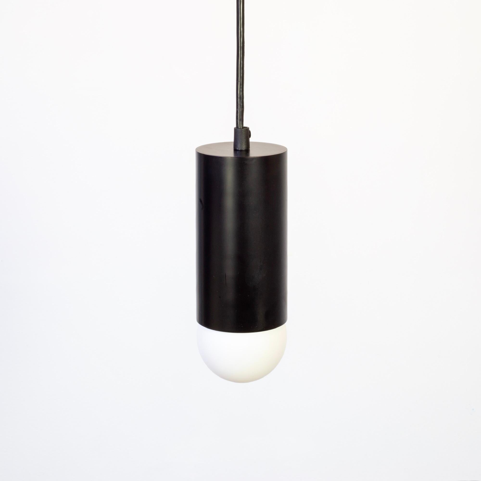 Powder-Coated Deep Pendant by Research.Lighting, Black, Made to Order For Sale