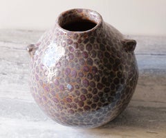 Deep Pink Dots Shino Vase
