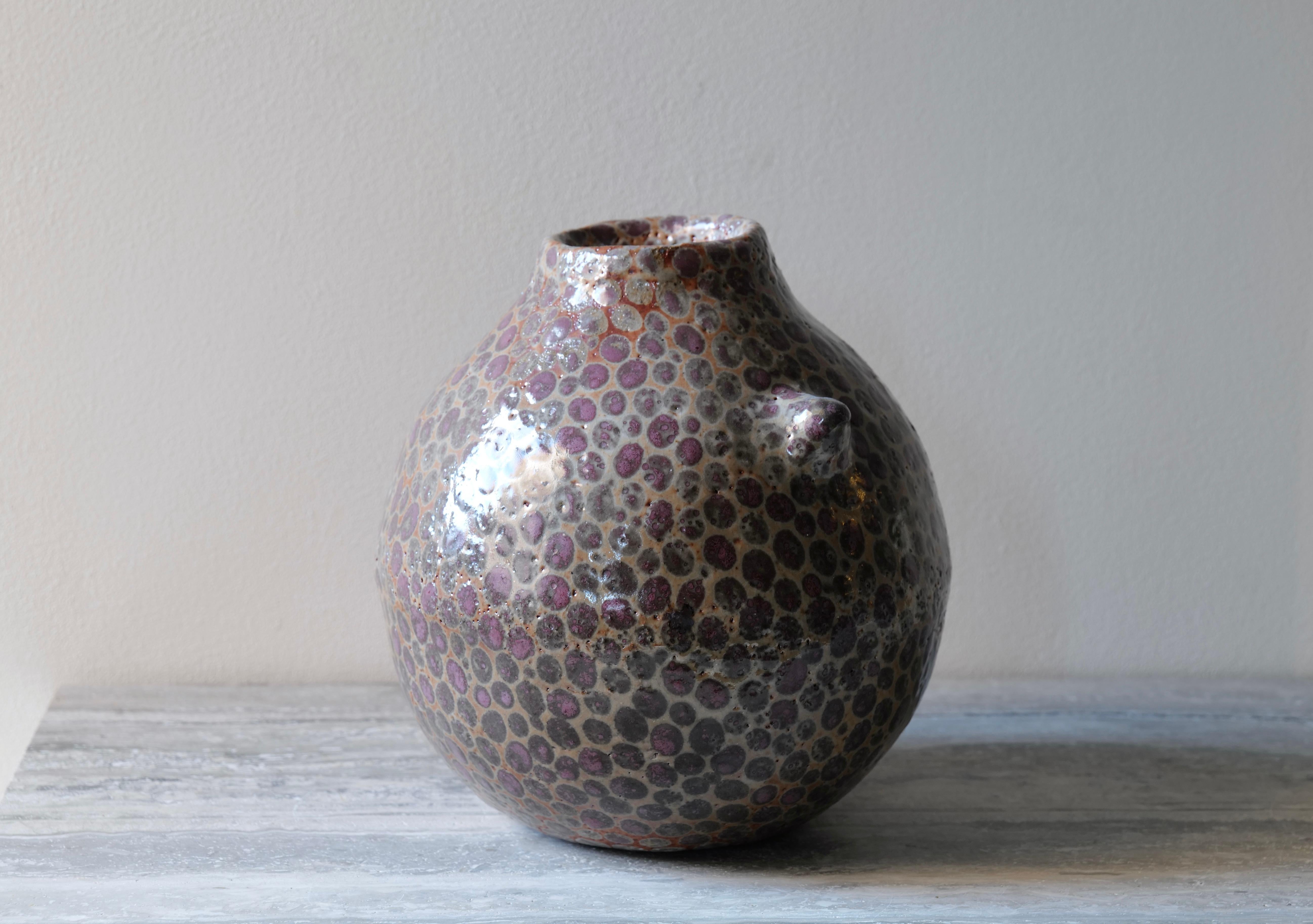 XXI secolo e contemporaneo Vaso Shino Deep Pink Dot Dot in vendita