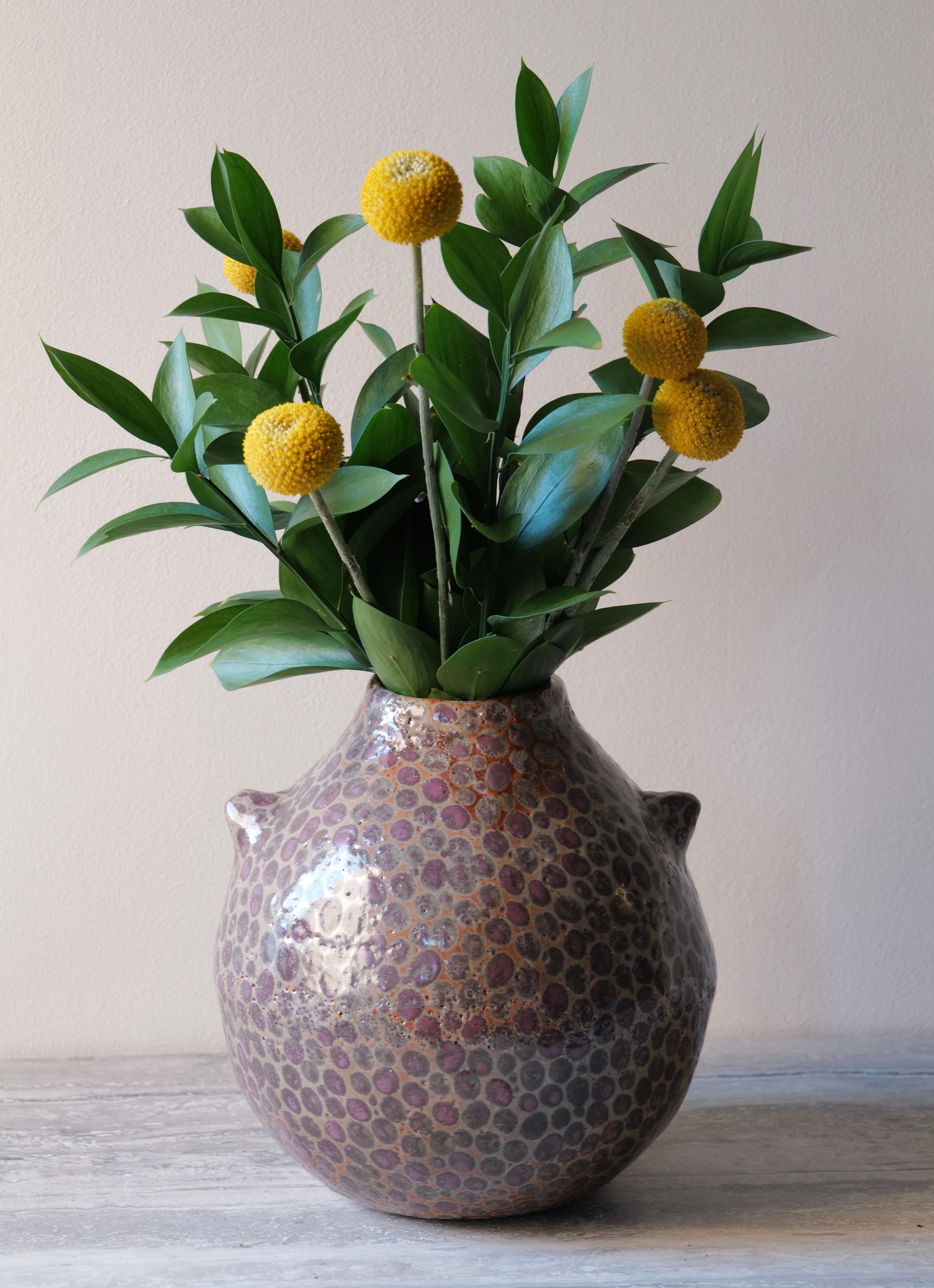 Vaso Shino Deep Pink Dot Dot in vendita 1