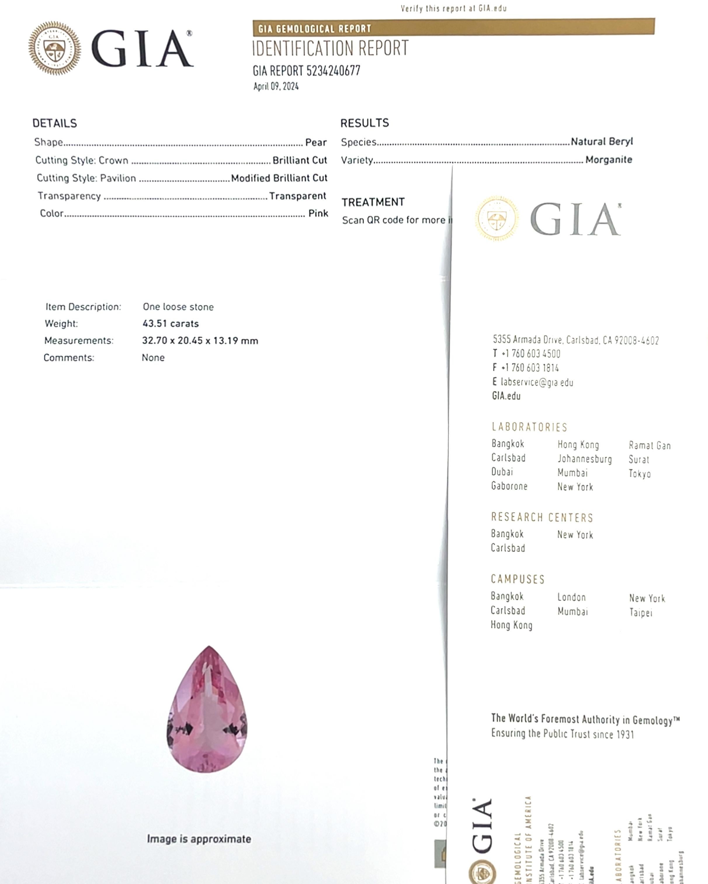 Deep Pink Morganit Birnenschliff 32,7x20,45x13,19 MM Loser Edelsteinschmuck im Angebot 2