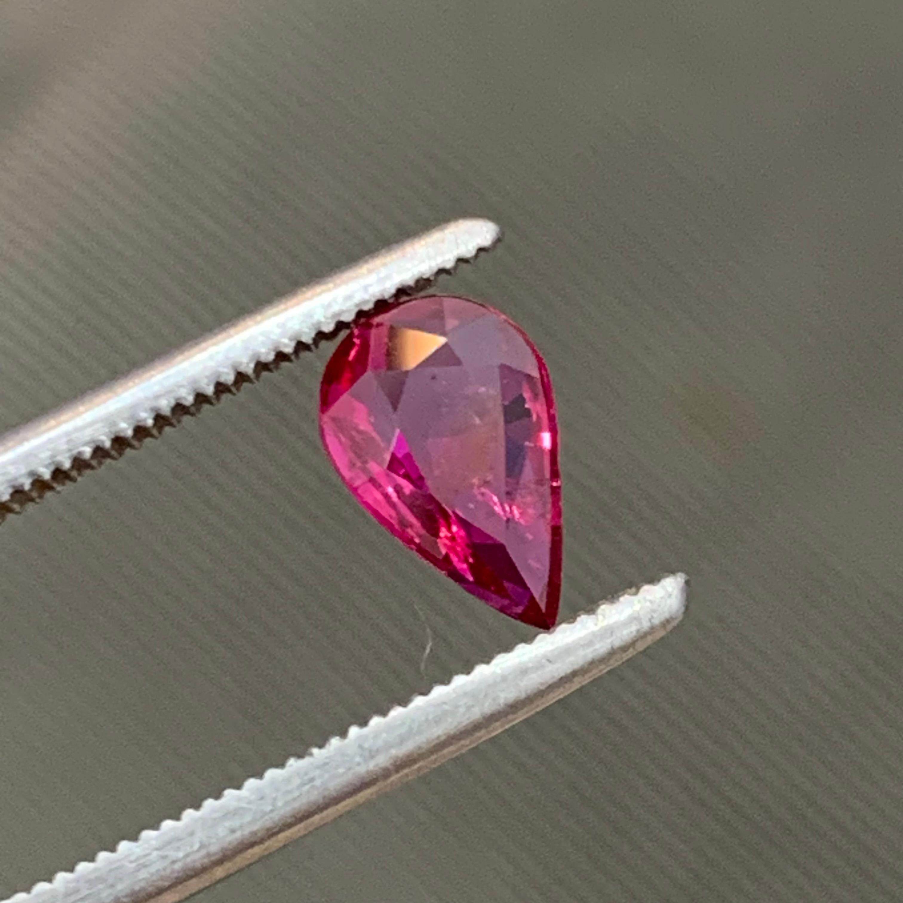 Deep Pink rötlichen Farbton natürlichen Rubin Ring Edelstein 1,10 Ct Pear Drop Form-Schmuck im Angebot 6