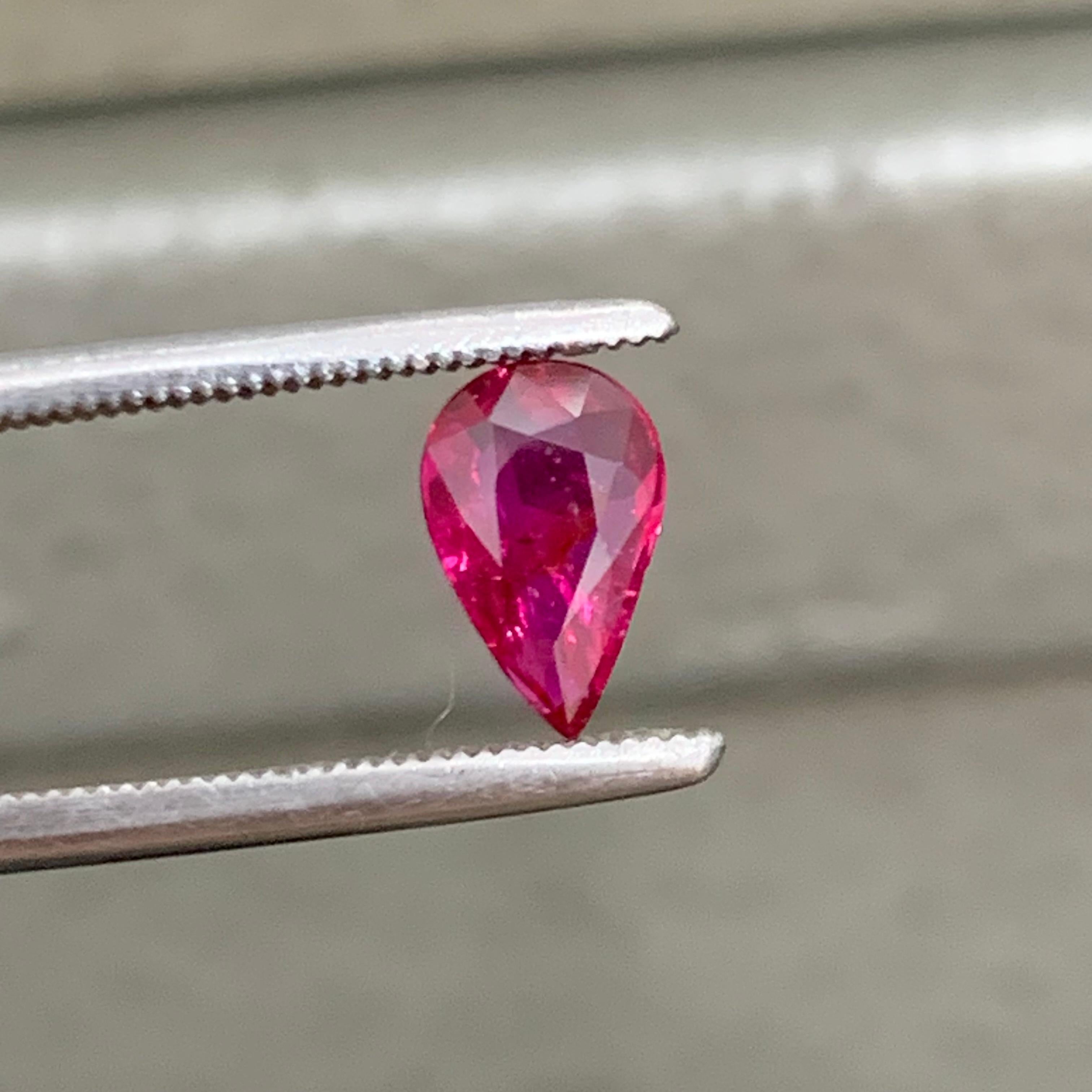 Deep Pink rötlichen Farbton natürlichen Rubin Ring Edelstein 1,10 Ct Pear Drop Form-Schmuck für Damen oder Herren im Angebot
