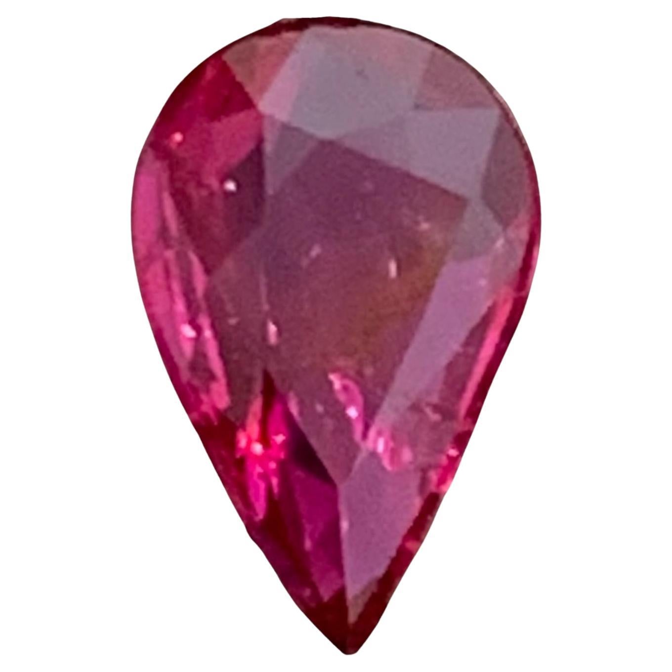 Deep Pink rötlichen Farbton natürlichen Rubin Ring Edelstein 1,10 Ct Pear Drop Form-Schmuck im Angebot