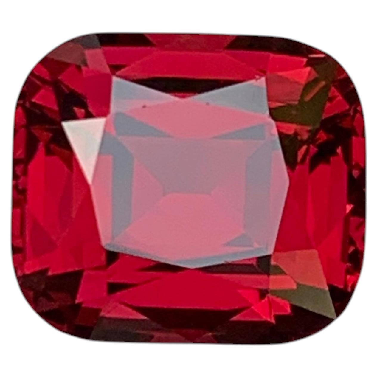 Deep Pinkish Red Natural Rhodolite Garnet Cushion Cut 5.02 Carat Loose Gemstone