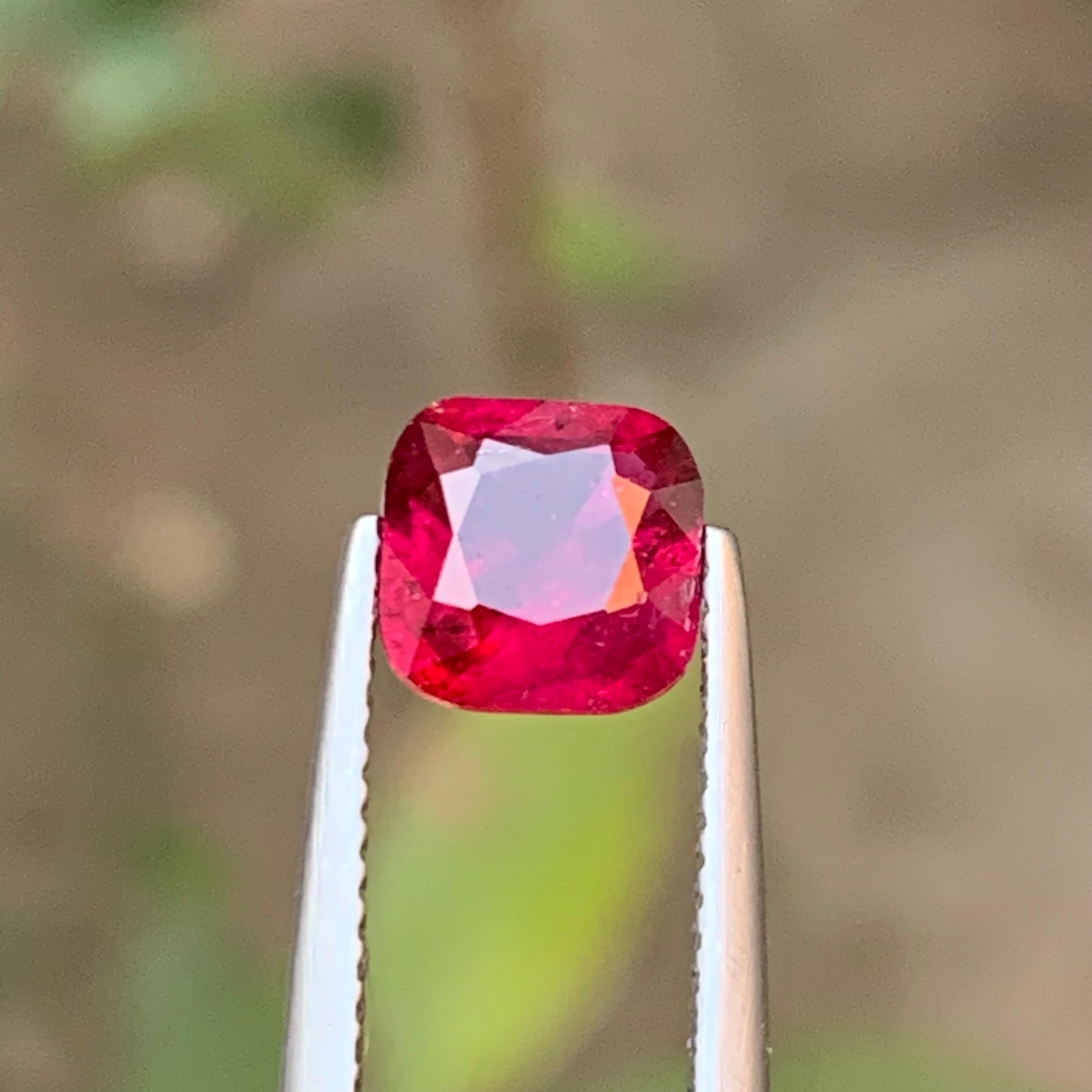 Deep Pinkish Red Natural Rubellite Turmalin Ring Lose Edelstein 1,60 Ct Jewel (Kissenschliff) im Angebot