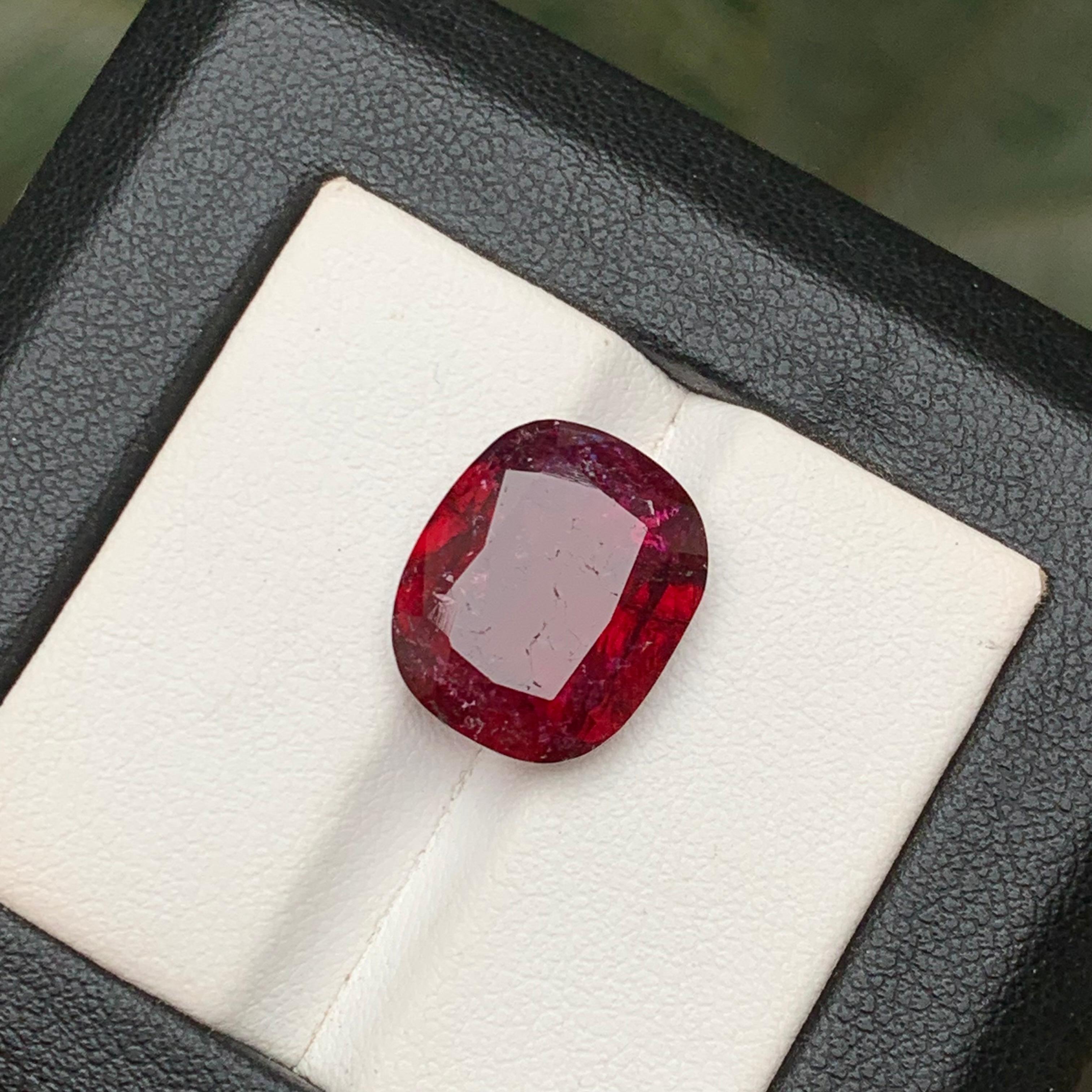 Deep Pinkish Red Natural Rubellite Turmalin Ring Lose Edelstein 7.85 Ct-Jewel (Kissenschliff)