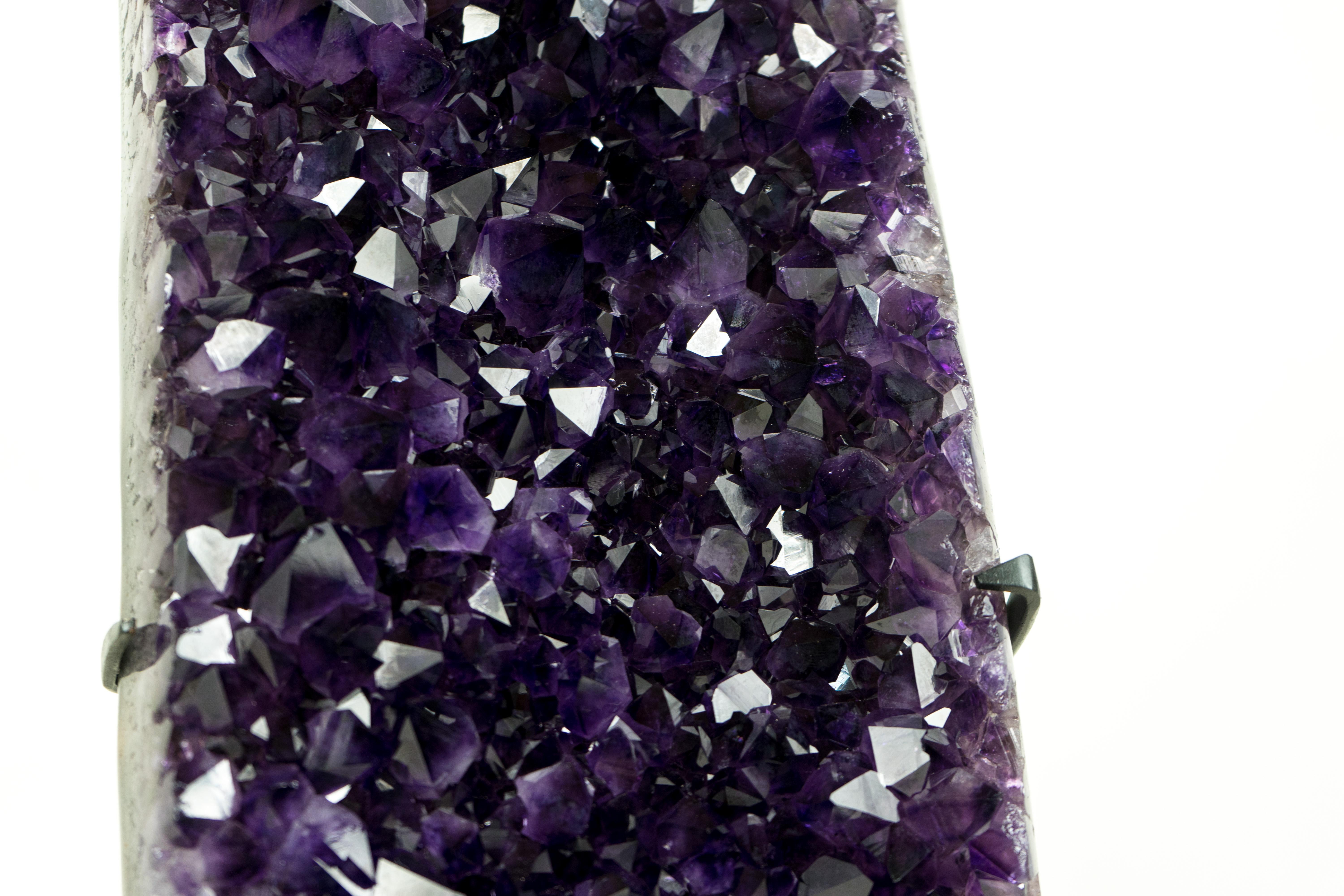 Deep Purple Amethyst Cluster with High-Grade, Natural Grape Jelly Amethyst Druzy For Sale 4