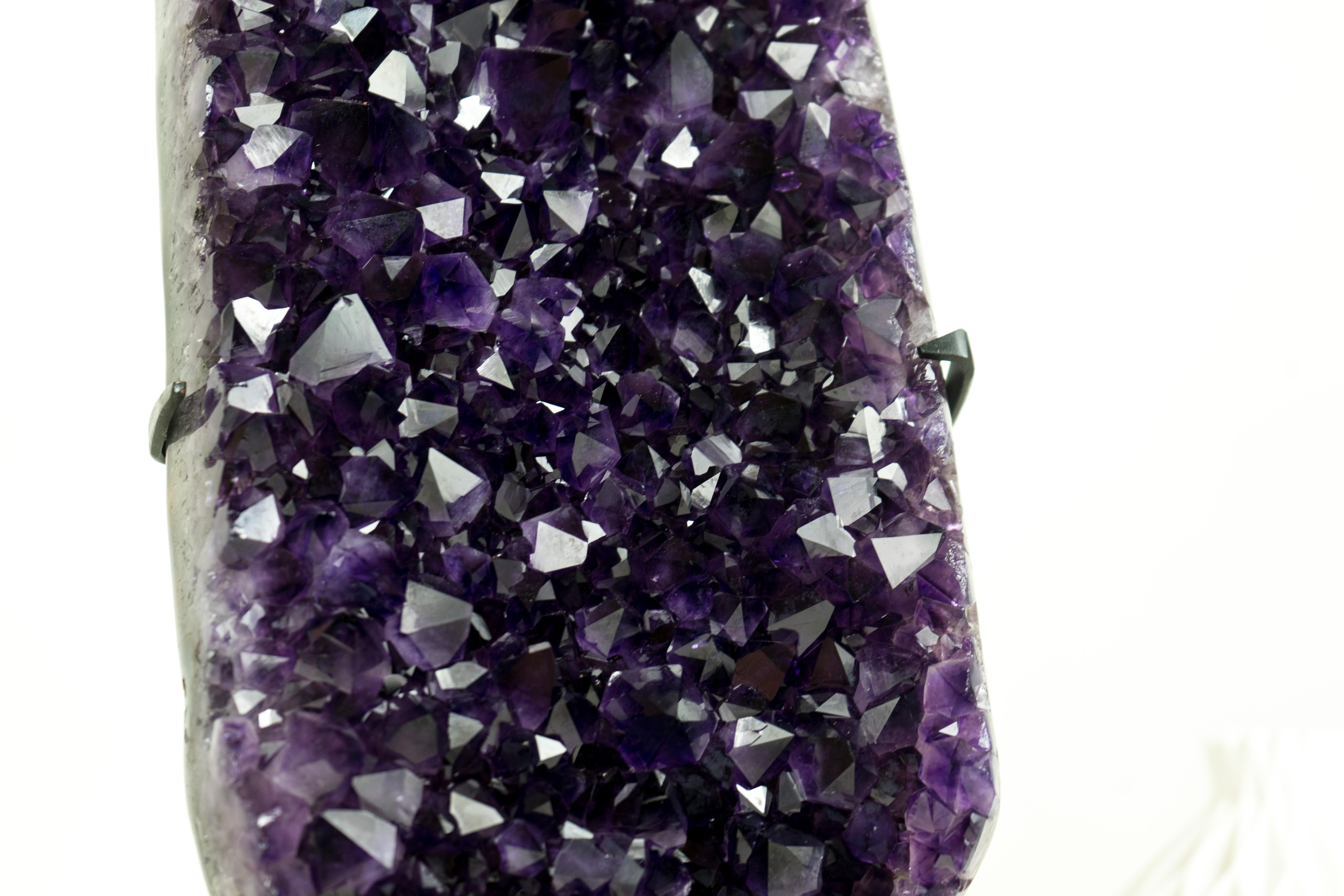 Deep Purple Amethyst Cluster with High-Grade, Natural Grape Jelly Amethyst Druzy For Sale 5