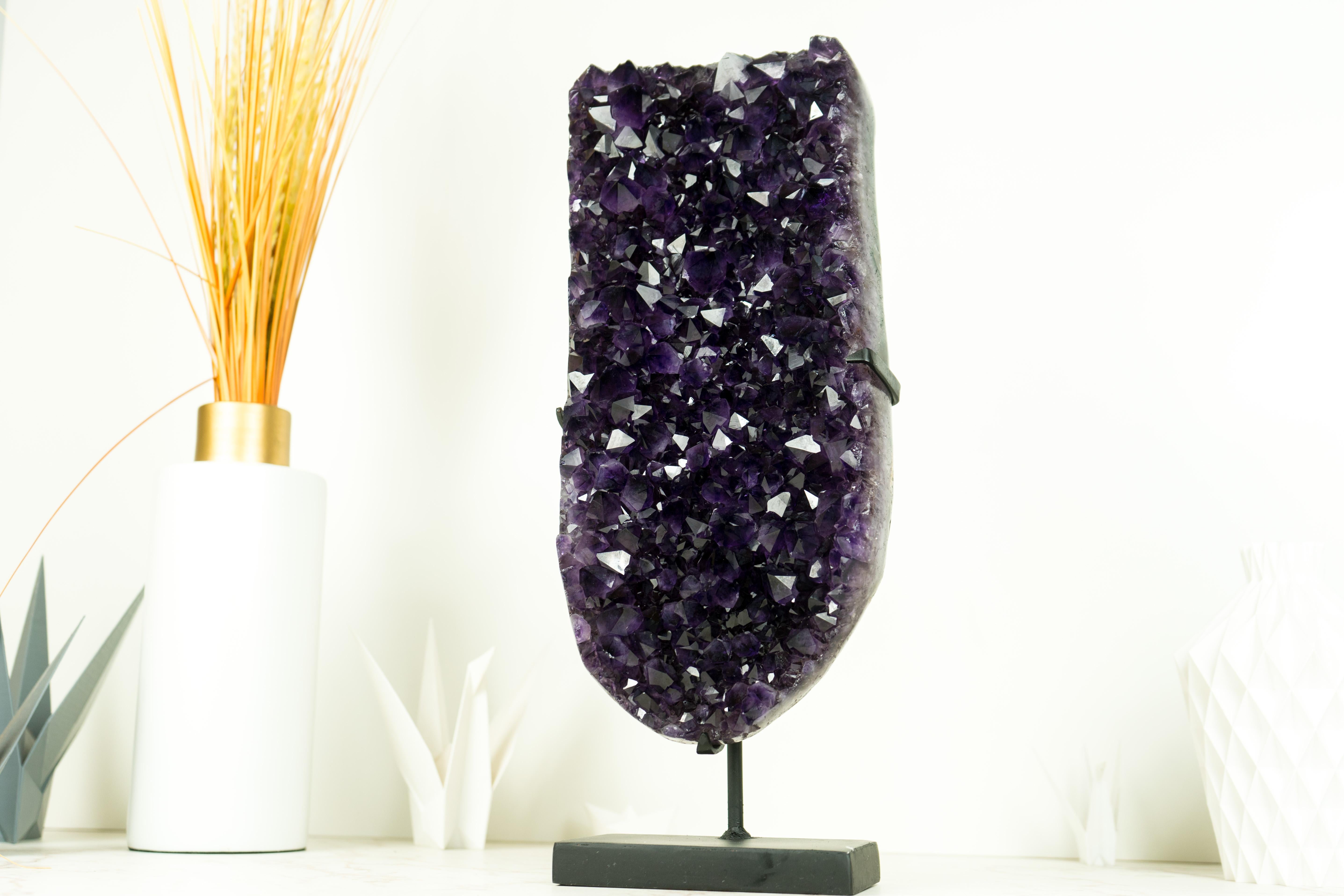 Deep Purple Amethyst Cluster with High-Grade, Natural Grape Jelly Amethyst Druzy For Sale 6