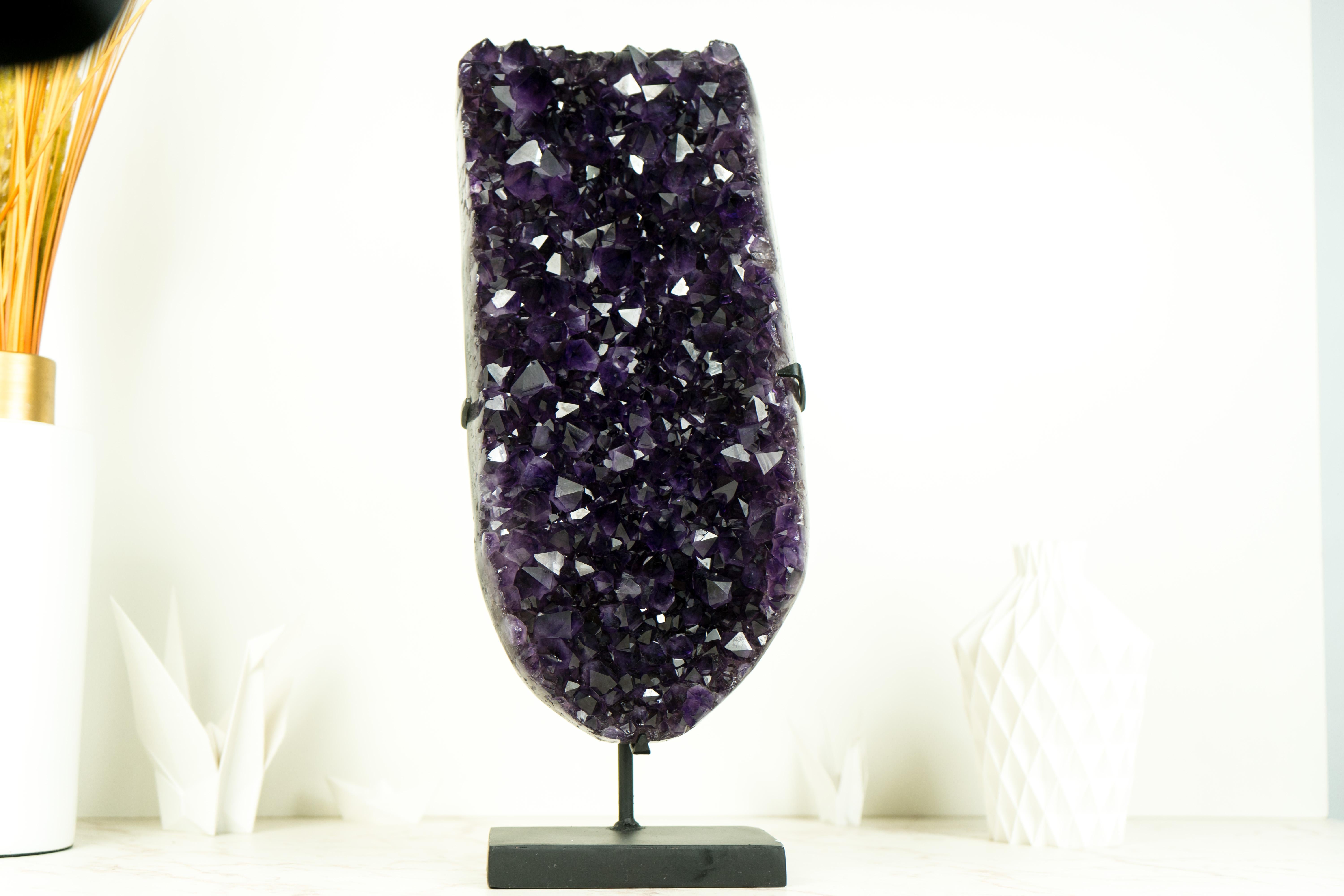 Deep Purple Amethyst Cluster with High-Grade, Natural Grape Jelly Amethyst Druzy For Sale 7