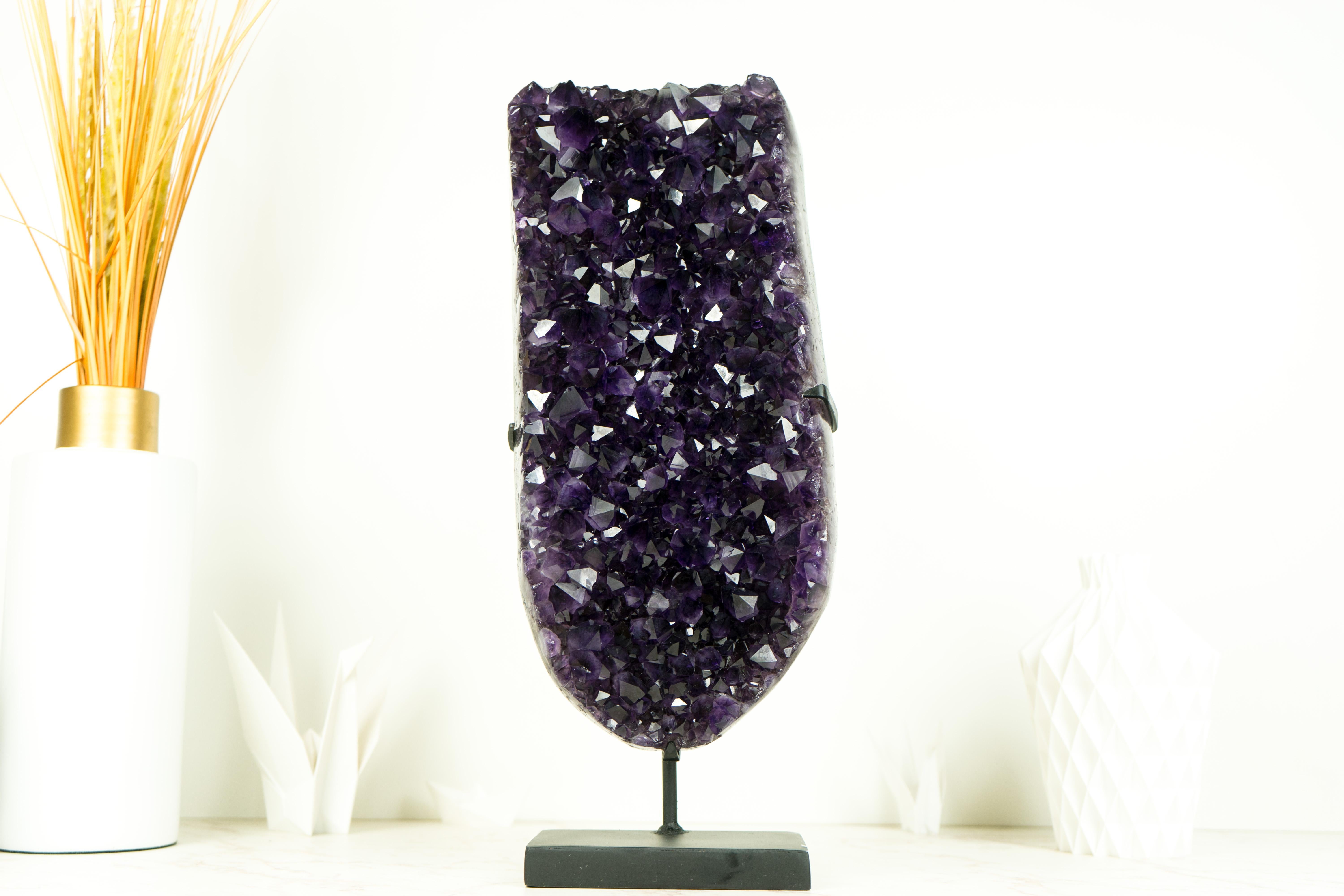 Deep Purple Amethyst Cluster with High-Grade, Natural Grape Jelly Amethyst Druzy For Sale 8