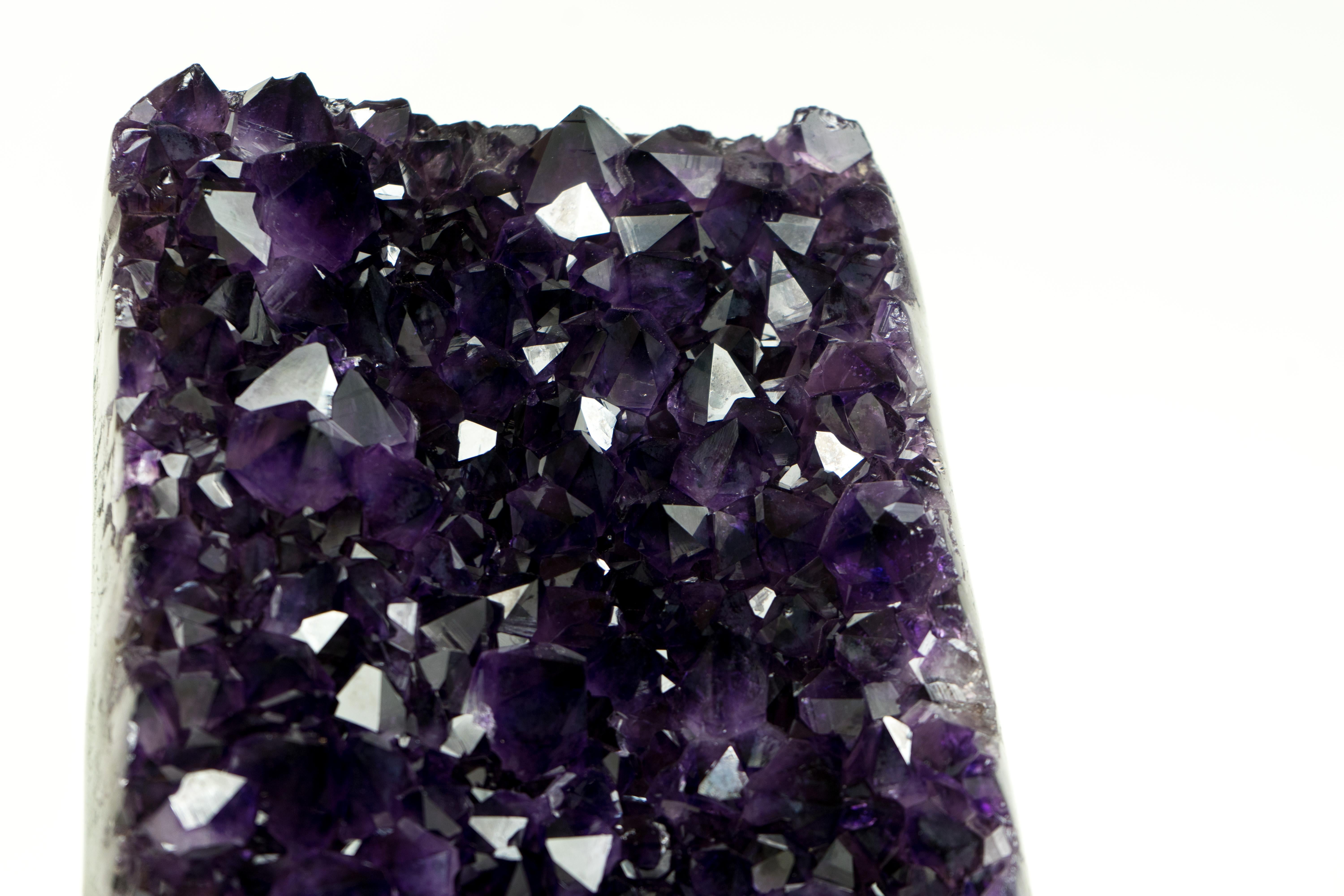 Deep Purple Amethyst Cluster with High-Grade, Natural Grape Jelly Amethyst Druzy For Sale 2