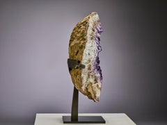 Deep Purple Amethyst Geode Dekoratives Objekt Tischplatte