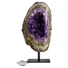 Deep Purple Amethyst Geode Dekoratives Objekt Tischplatte