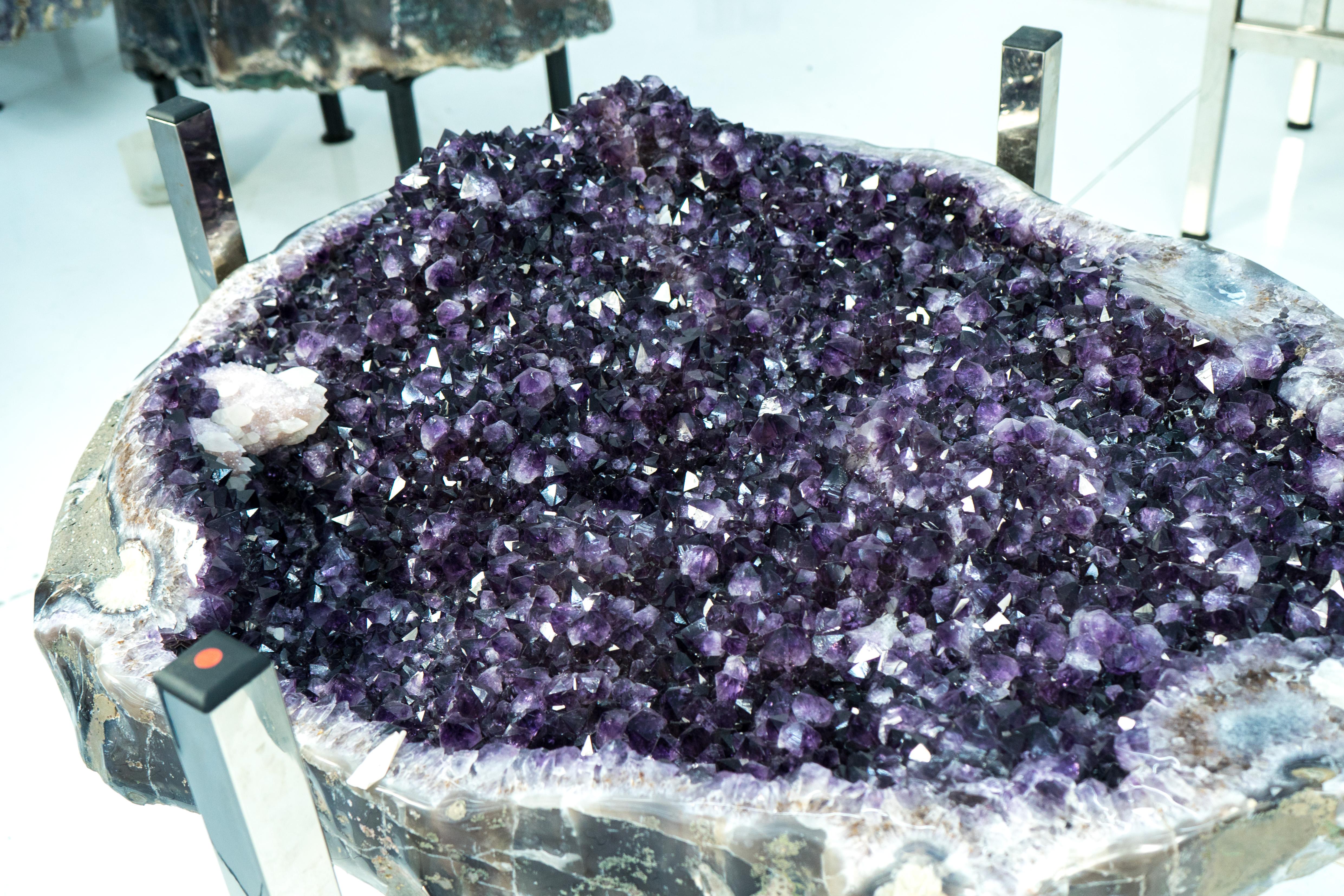 Deep Purple Amethyst Geode Dining Table on Handmade Base 6