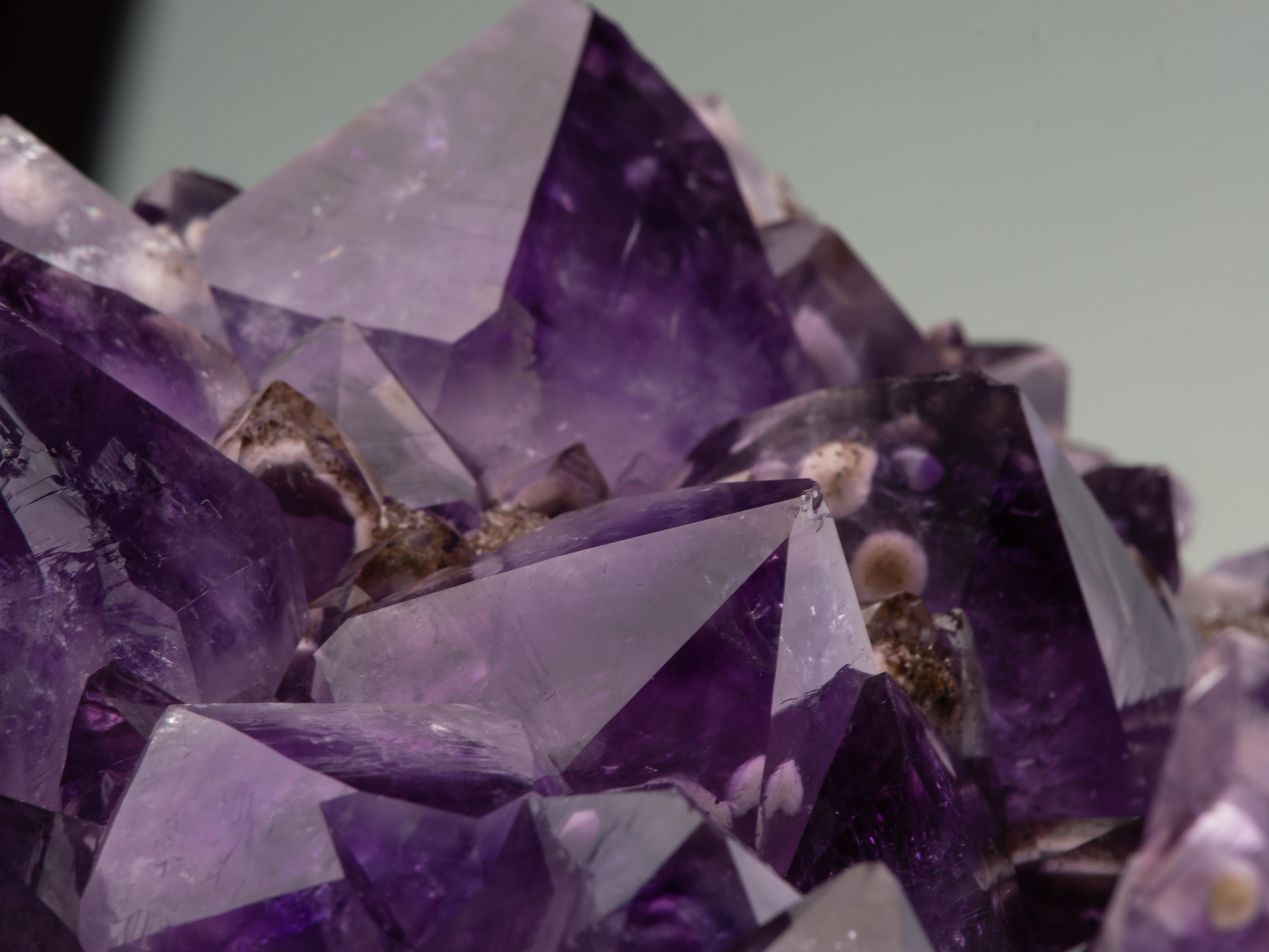 Deep Purple Amethyst with Goethite Inclusions Within For Sale 3