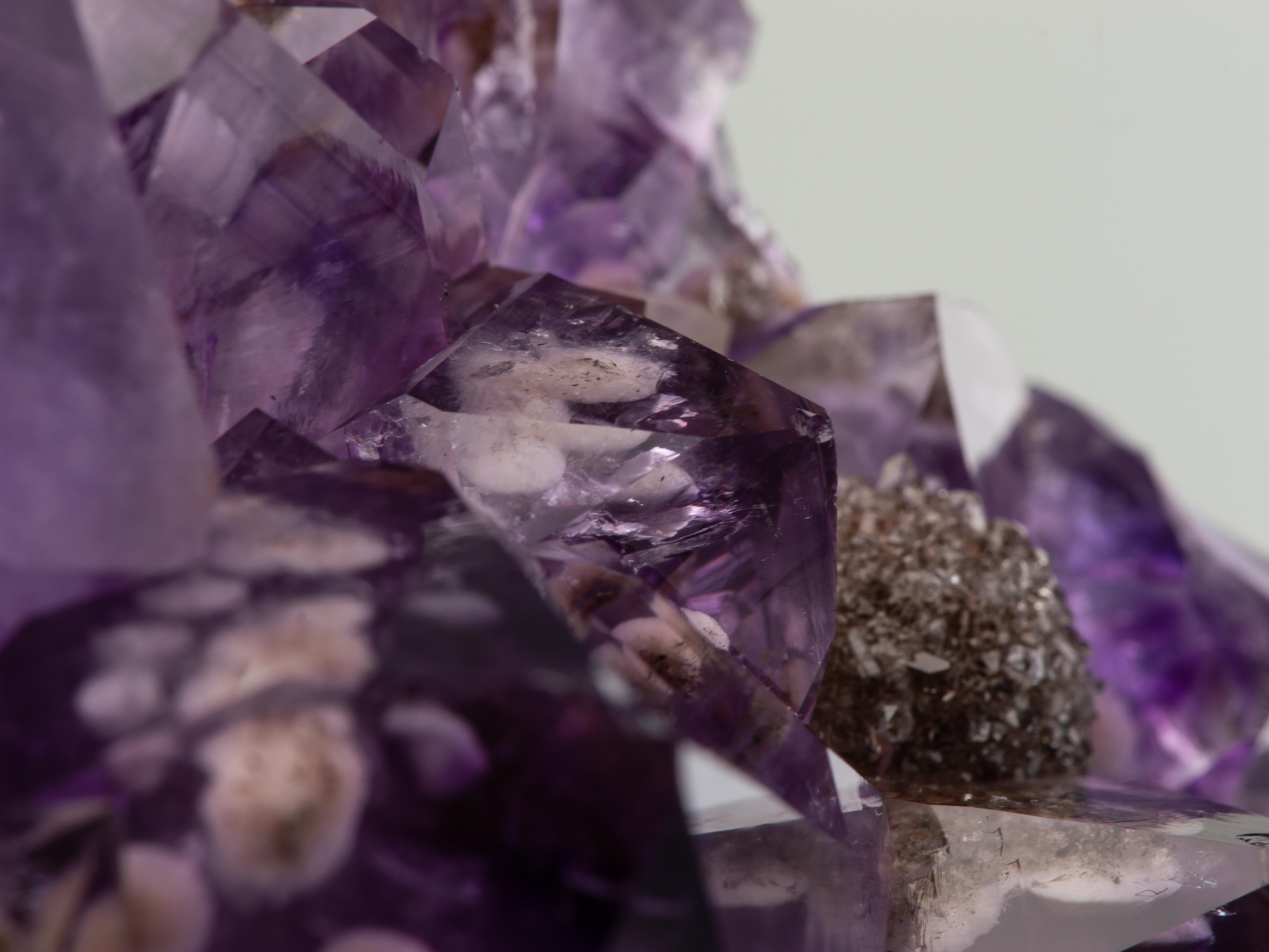 Deep Purple Amethyst with Goethite Inclusions Within For Sale 4