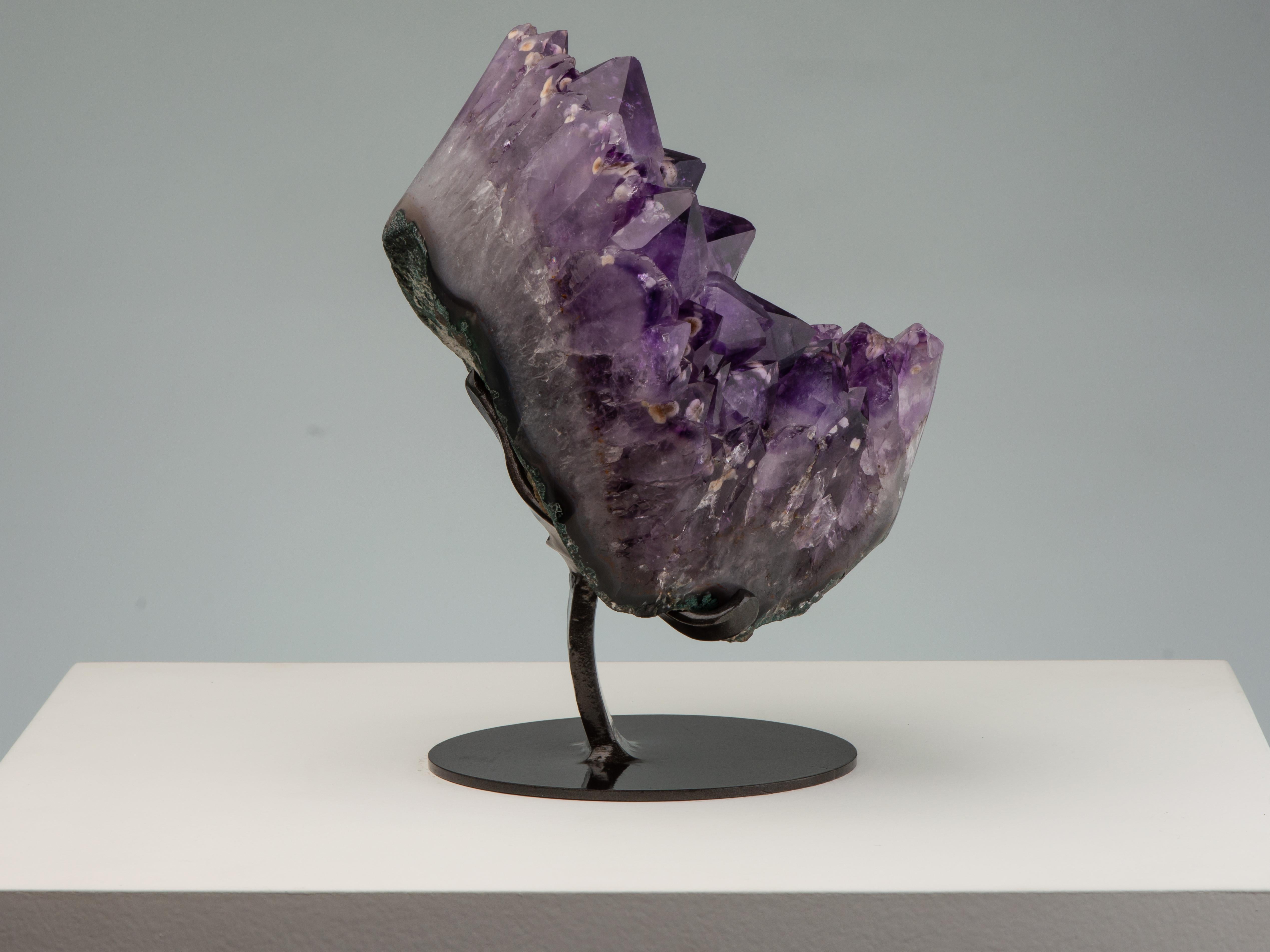 Uruguayan Deep Purple Amethyst with Goethite Inclusions Within For Sale