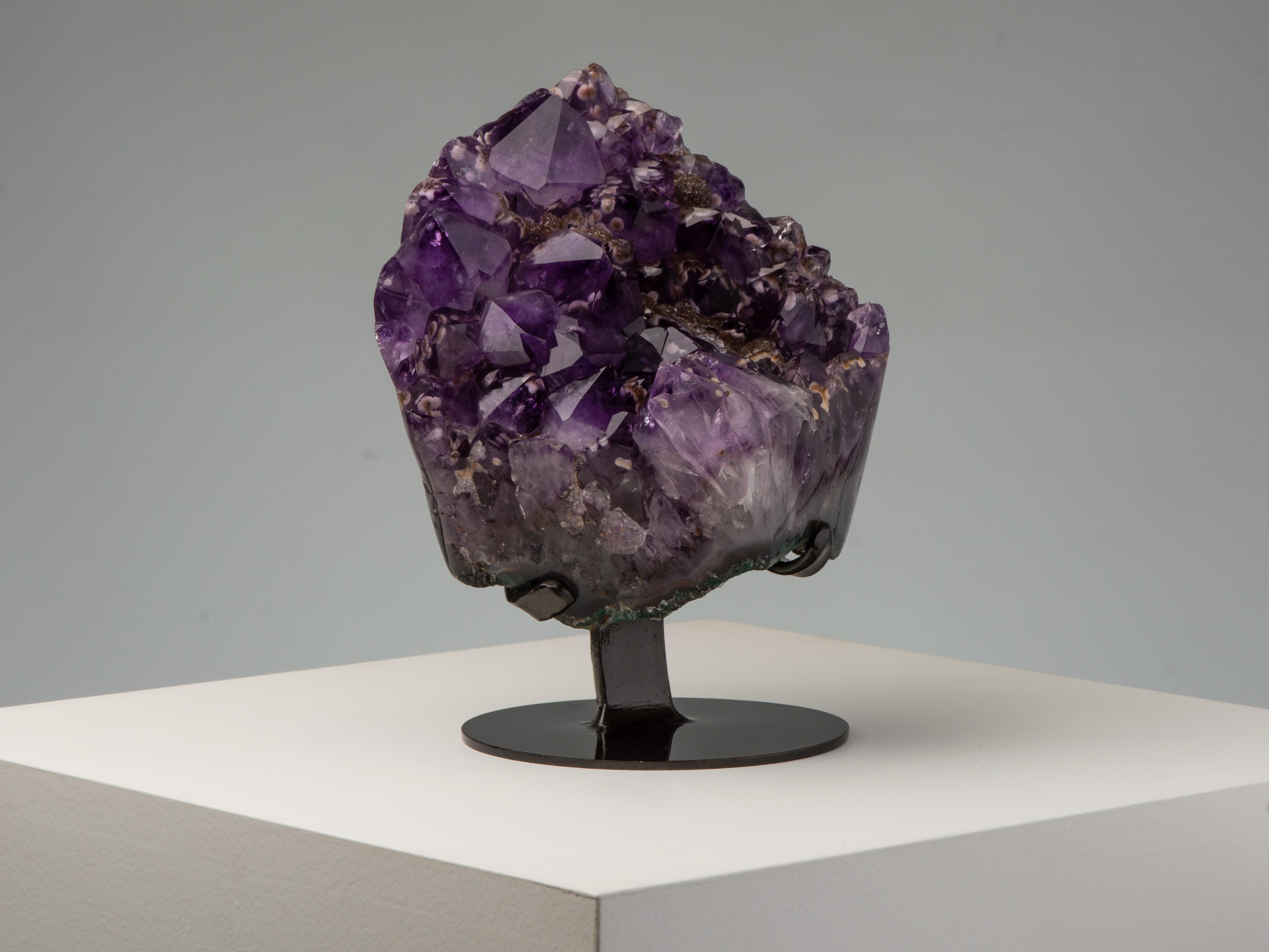 Deep Purple Amethyst with Goethite Inclusions Within In Excellent Condition For Sale In London, GB