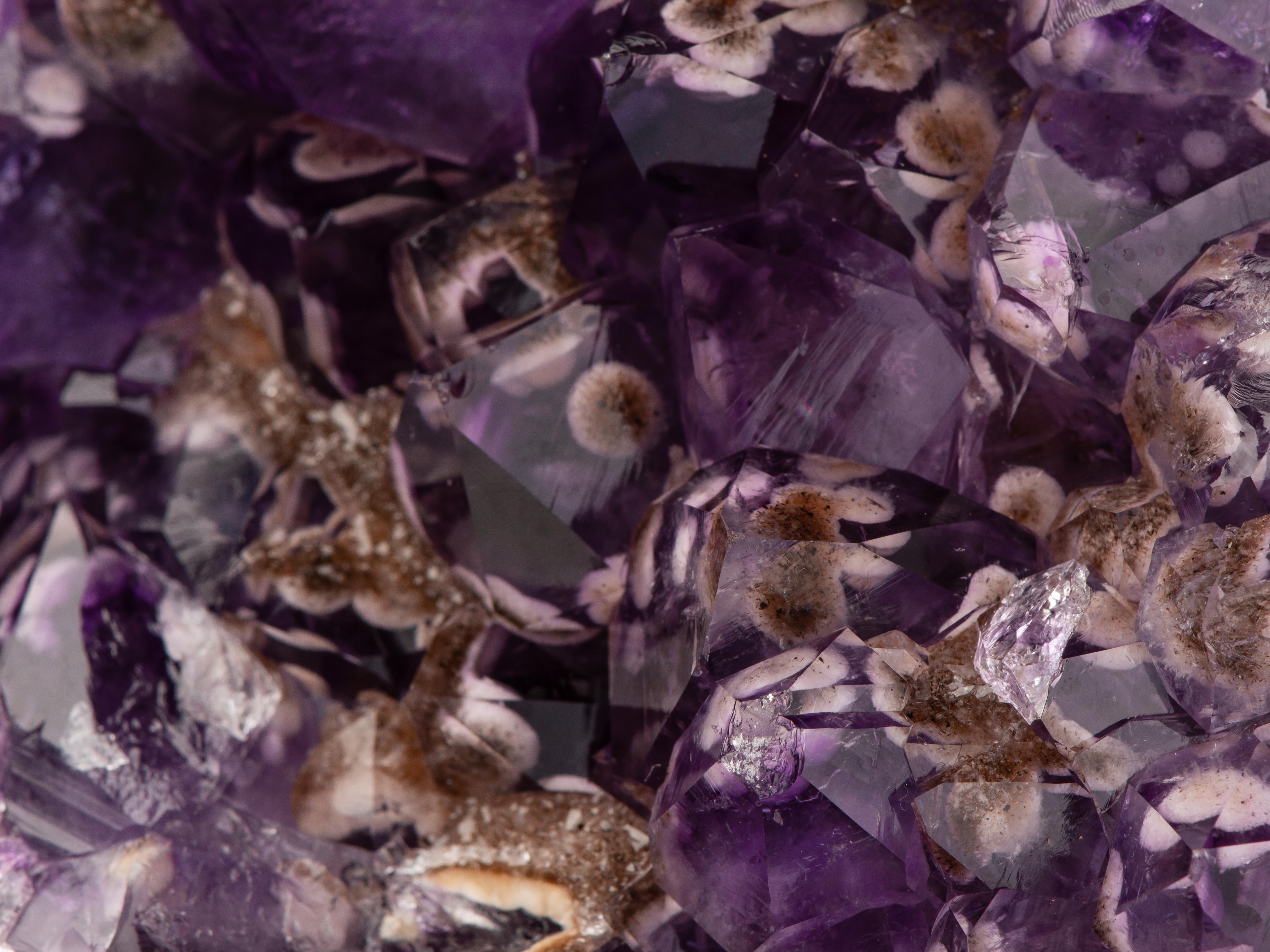 Agate Deep Purple Amethyst with Goethite Inclusions Within