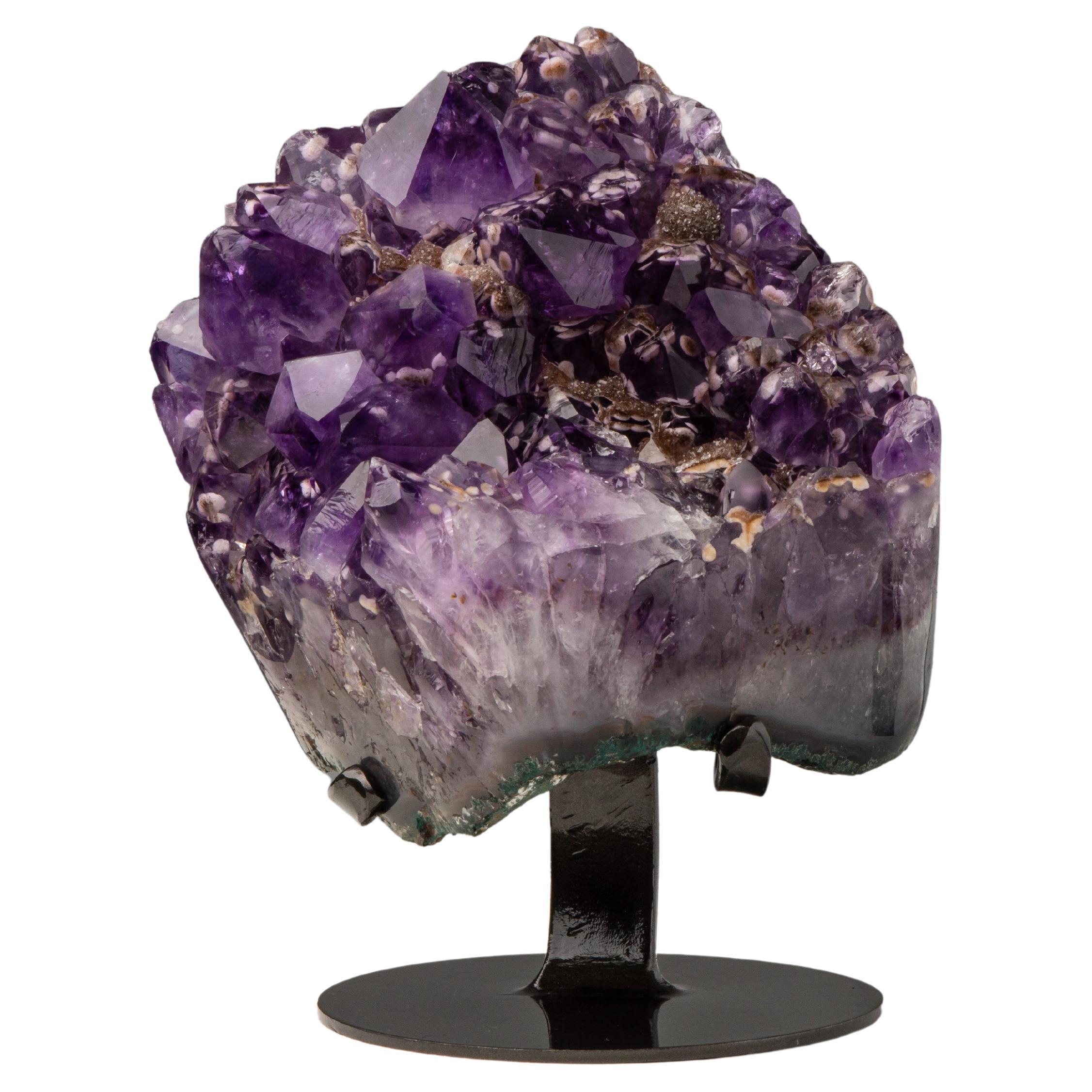 Deep Purple Amethyst with Goethite Inclusions Within For Sale