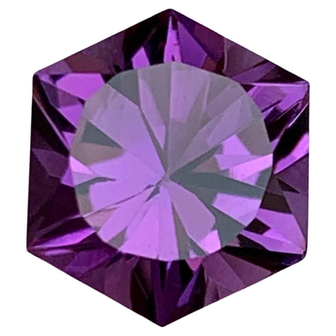 Gema Amatista Natural Púrpura Profundo 5,05 qt talla hexágono  Anillo Colgante Joyas