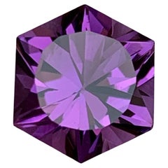Gema Amatista Natural Púrpura Profundo 5,05 qt talla hexágono  Anillo Colgante Joyas