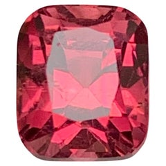 Bague en tourmaline rubellite naturelle rouge violacé profond de 3,45 carats