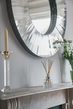 Deep Ray Circular Mosaic Mirror. Sunray Mirror Handmade in UK by Claire Nayman