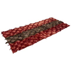 Deep Red and Brown Handmade Runner, Turkey, Contemporary