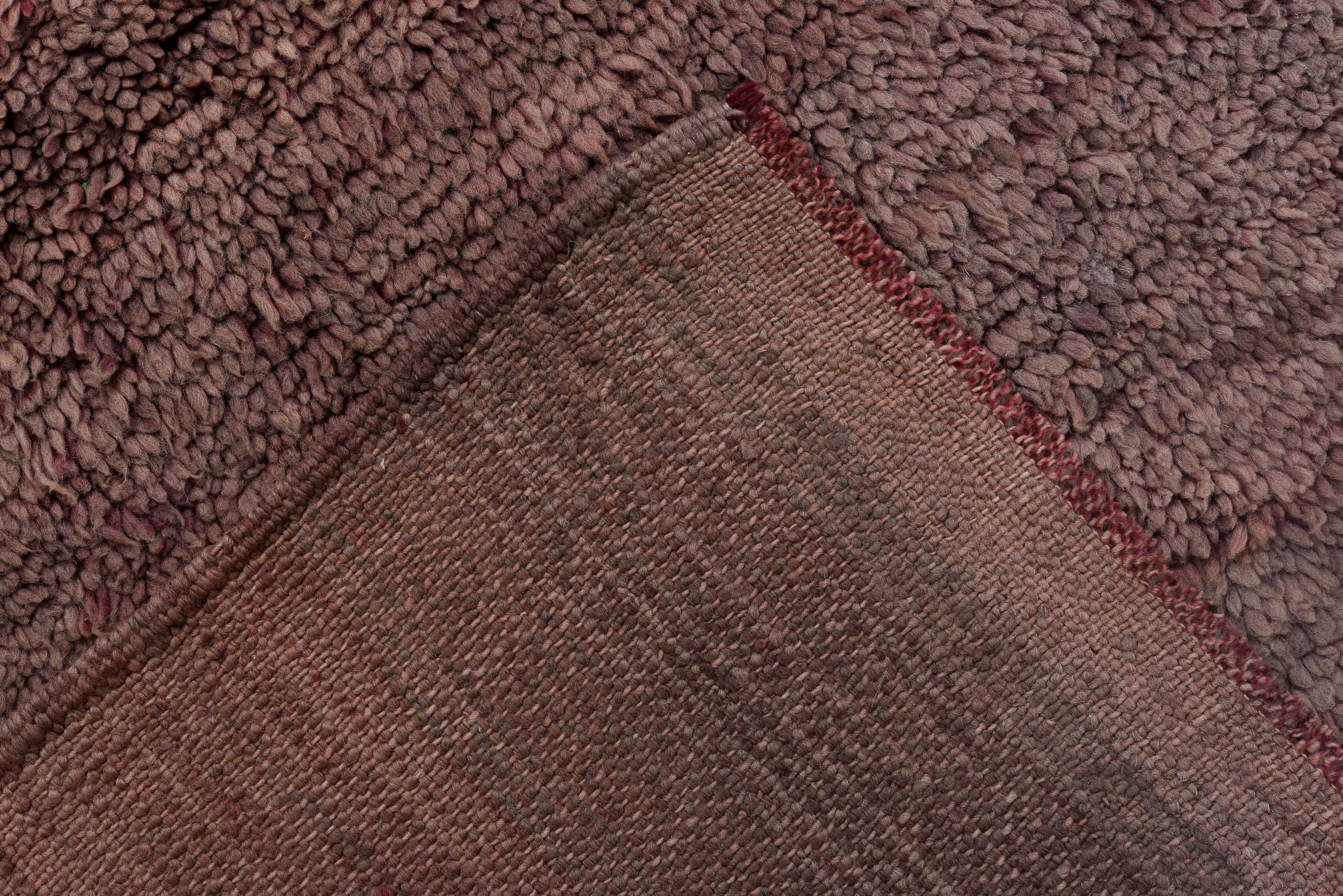 Deep Red and Brown Wool Moroccan In Good Condition For Sale In New York, NY