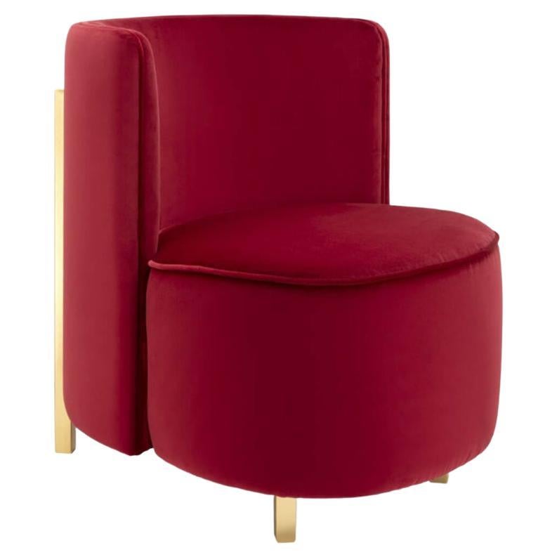 Stuhl in Rot mit tiefrotem Fuß im Angebot