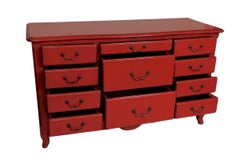 Deep Red French Provincial Dresser