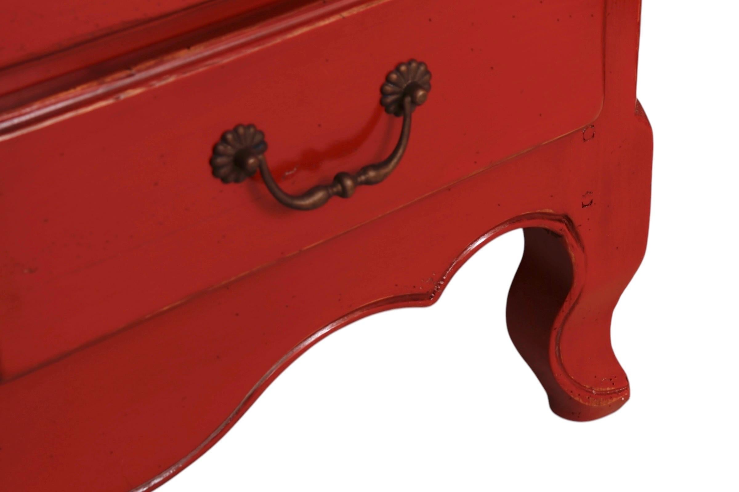 Deep Red French Provincial Dresser For Sale 1