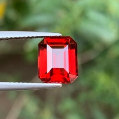 Deep Red Natural Rhodolite Garnet 4  Carat Emerald Cut Loose Gemstone for Ring