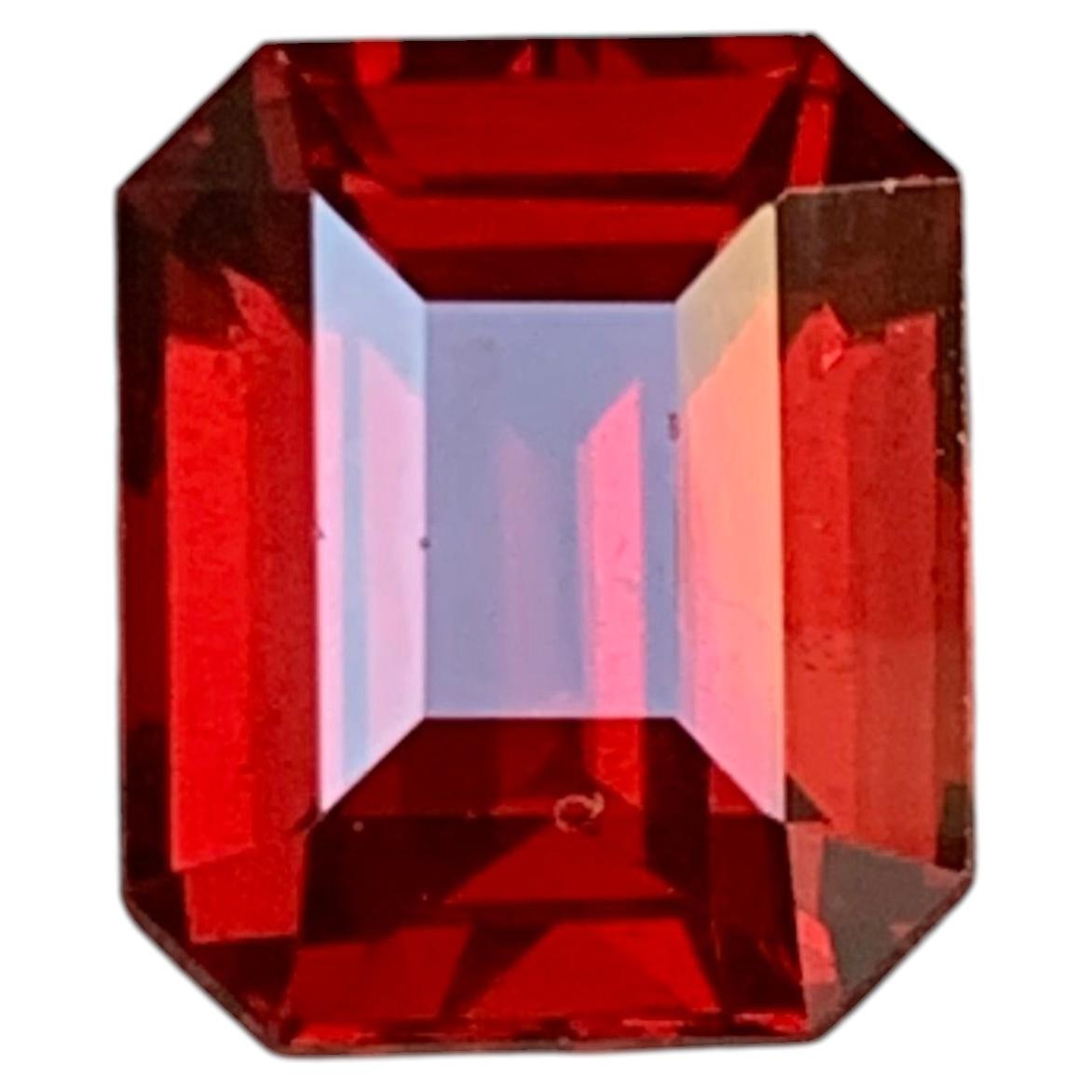 Deep Red Natural Rhodolite Garnet 4  Carat Emerald Cut Loose Gemstone for Ring For Sale