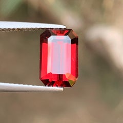 Deep Red Natural Rhodolite Garnet 4.55 Carat Emerald Cut Loose Gemstone for Ring