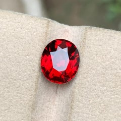 Deep Red Natural Rhodolite Garnet 4.63 Carat Oval Cut Loose Gemstone for Ring