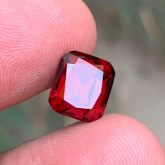 Deep Red Natural Rhodolite Garnet 6 Carat Cushion Cut Loose Gemstone for Ring
