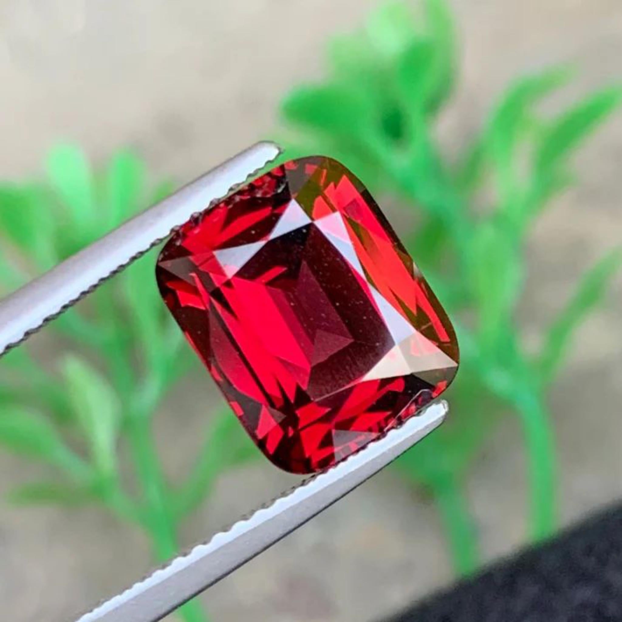 da uomo o donna Anello di granato rodolite rosso intenso allentato 4,93 carati taglio cuscino - Jewell in vendita