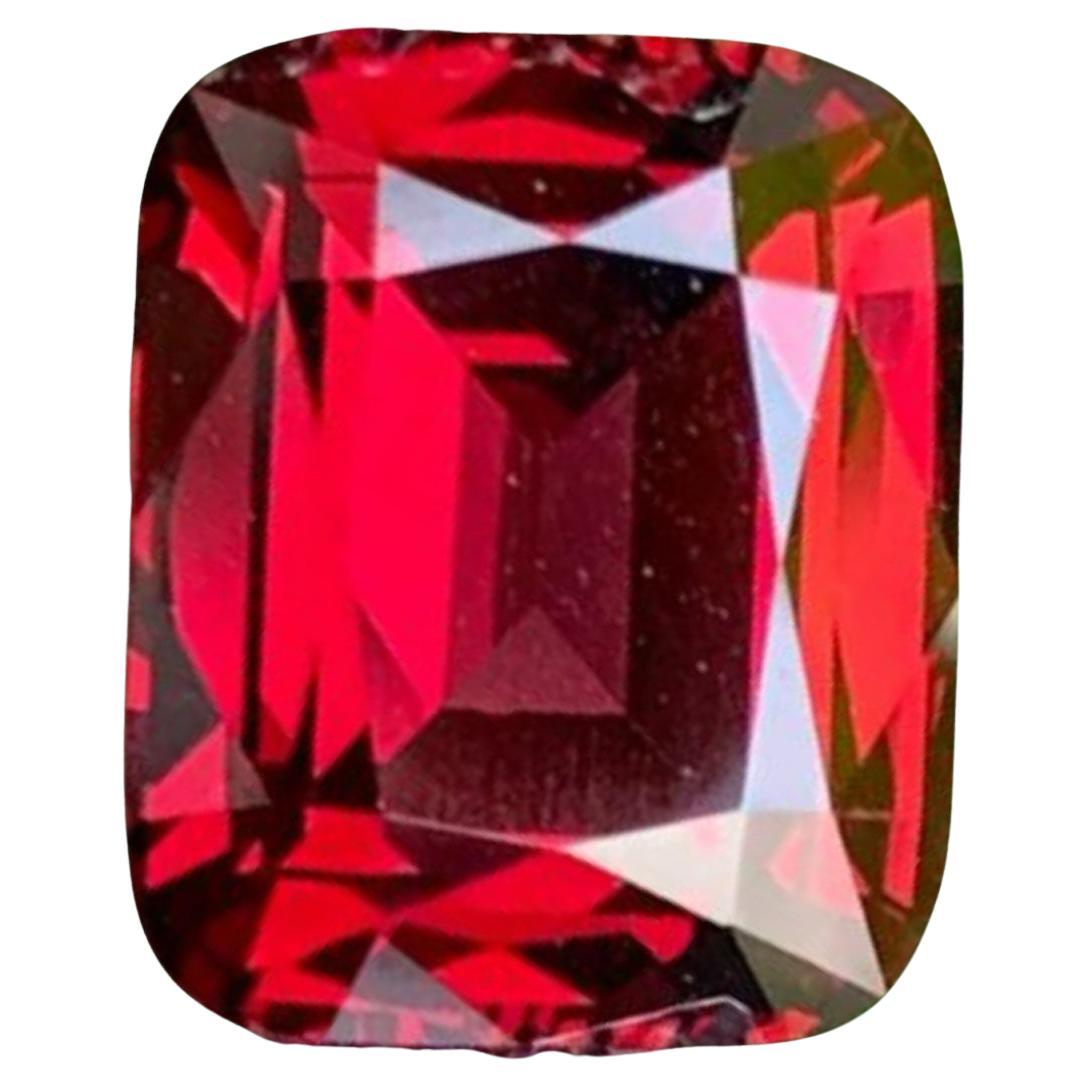 Deep Red Natural Rhodolite Granat Ring Lose Edelstein 4,93 Ct Cushion Cut -Jewel