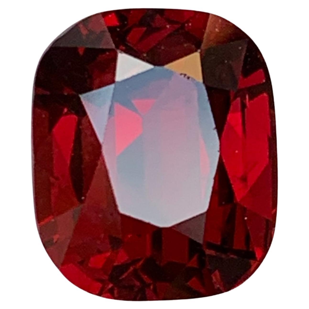 Deep Red Rhodolite Garnet 8.89 Carat Cushion Cut Natural Loose Gemstone for Ring
