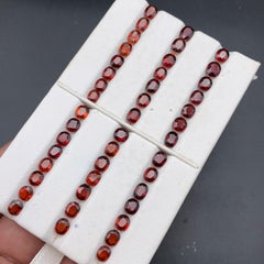 Deep Reddish Orange Hessonite Garnet 28.58 Ct Oval Cushion Cut Loose Gemstones