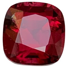 Anillo de turmalina rubelita natural rosa rojizo profundo Piedra preciosa 4,20 qt talla cojín